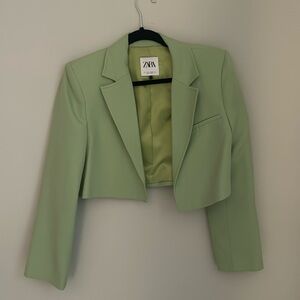 Zara cropped open blazer